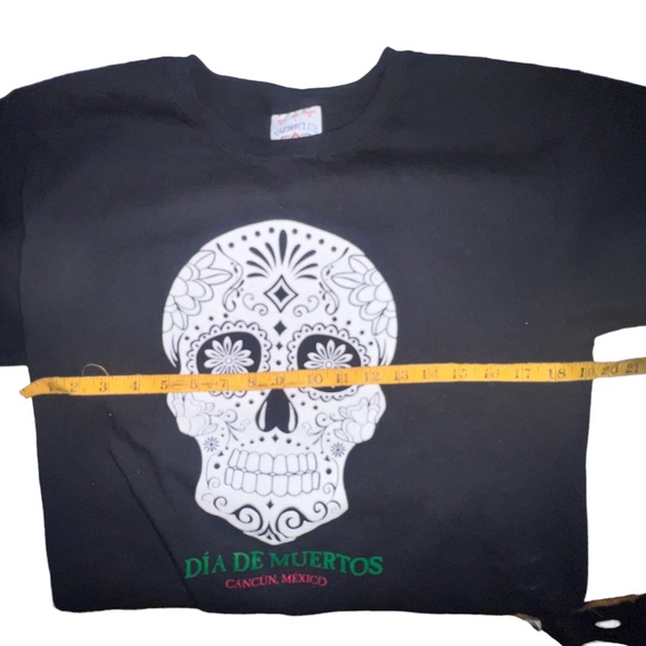 Cancun Mexico Dia De Muertos Day of the Dead graphic T-shirt skull - Picture 2 of 3